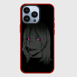 Чехол для iPhone 13 Pro Девушка с неоновыми глазами, цвет: 3D-красный