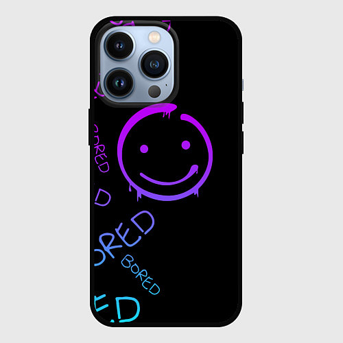 Чехол iPhone 13 Pro Neon Bored Half pattern / 3D-Черный – фото 1