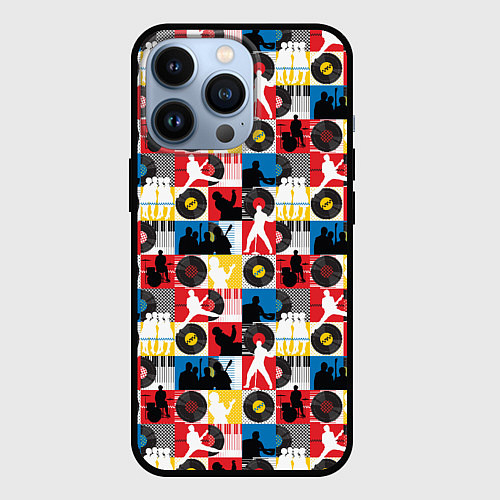 Чехол iPhone 13 Pro Рок-н-ролл, винил, запись музыки / 3D-Черный – фото 1