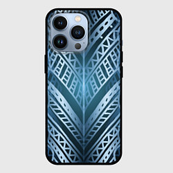 Чехол iPhone 13 Pro Неоновый абстрактный узор Синий и голубой неон на