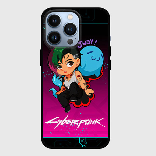 Чехол iPhone 13 Pro Judy art cyberpunk2077 / 3D-Черный – фото 1