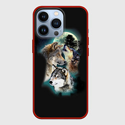 Чехол iPhone 13 Pro Волки и Луна Wolves