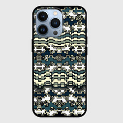 Чехол для iPhone 13 Pro Узор прямоугольный пиксел, цвет: 3D-черный