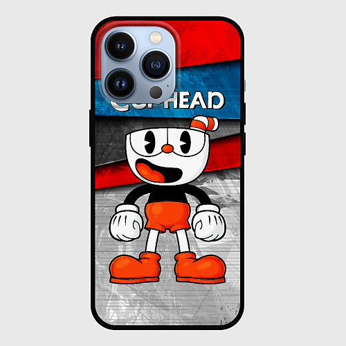Чехол iPhone 13 Pro Cuphead Красная чашечка / 3D-Черный – фото 1