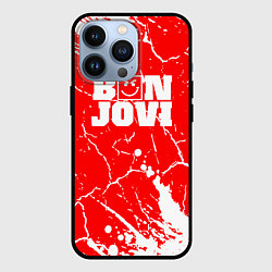 Чехол для iPhone 13 Pro Bon jovi Трещины, цвет: 3D-черный
