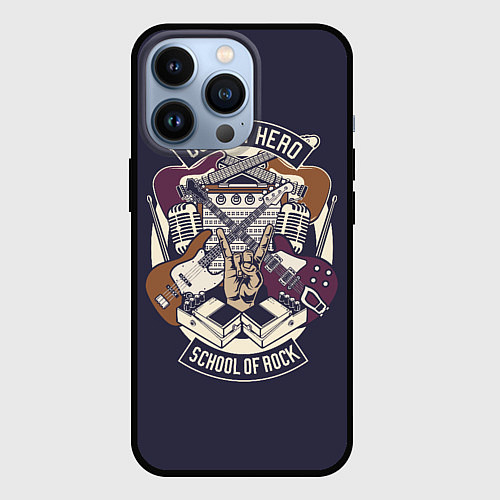 Чехол iPhone 13 Pro Гитарист Рок Музыкант / 3D-Черный – фото 1