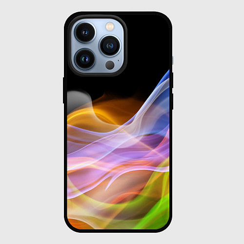 Чехол iPhone 13 Pro Цветной дым Color pattern / 3D-Черный – фото 1