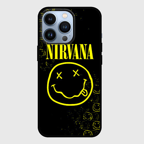 Чехол iPhone 13 Pro NIRVANA логотипы / 3D-Черный – фото 1