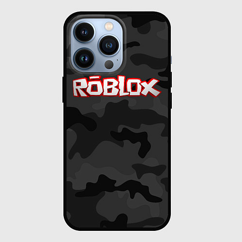 Чехол iPhone 13 Pro Roblox Камуфляж Тёмные Воды / 3D-Черный – фото 1