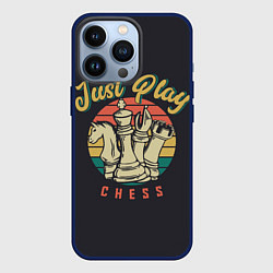 Чехол для iPhone 13 Pro Just Play Шахматы, цвет: 3D-тёмно-синий