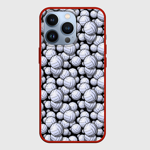 Чехол iPhone 13 Pro Волейбольные Мячи Volleyballs / 3D-Красный – фото 1