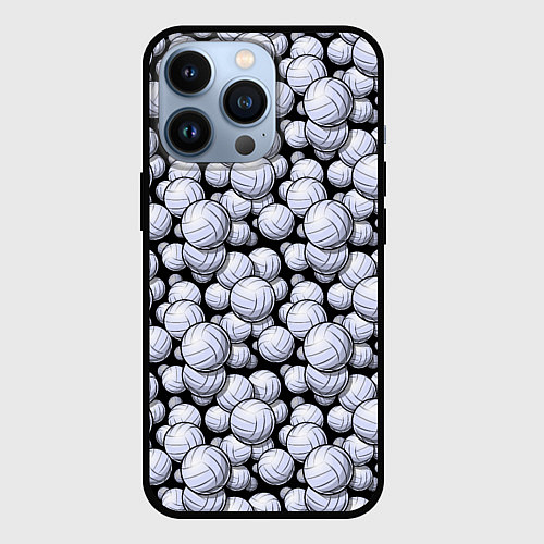 Чехол iPhone 13 Pro Волейбольные Мячи Volleyballs / 3D-Черный – фото 1