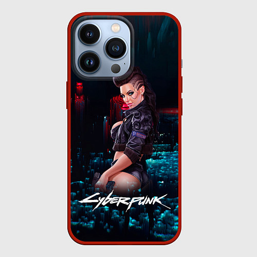 Чехол iPhone 13 Pro Cyberpunk2077 Vi / 3D-Красный – фото 1