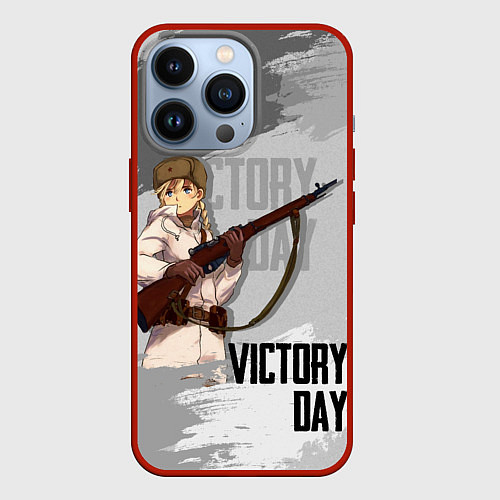 Чехол iPhone 13 Pro Victory day / 3D-Красный – фото 1