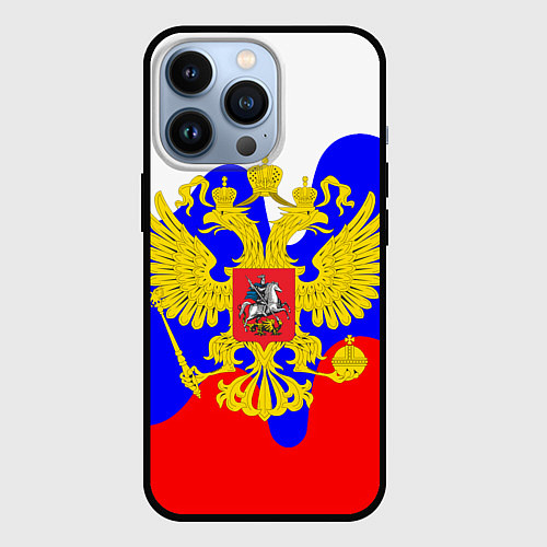 Чехол iPhone 13 Pro Герб россии герб / 3D-Черный – фото 1