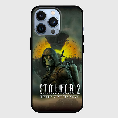 Чехол iPhone 13 Pro S T A L K E R 2 Heart of Chernobyl Сталкер 2 Сердц / 3D-Черный – фото 1