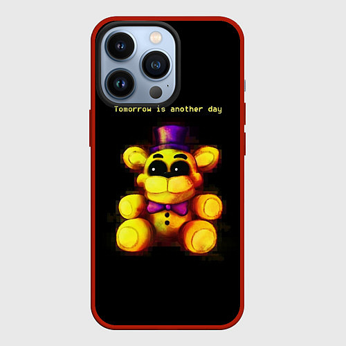 Чехол iPhone 13 Pro Five Nights at Freddys - мишка / 3D-Красный – фото 1