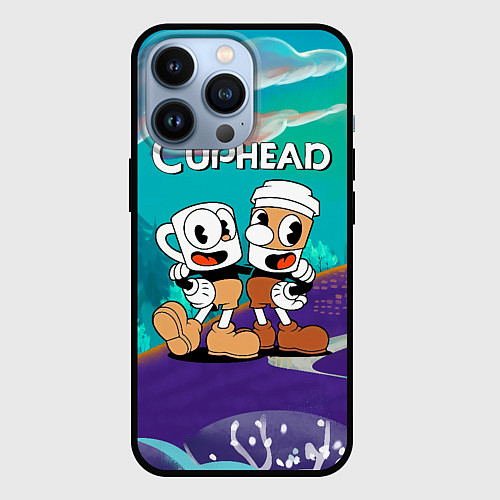 Чехол iPhone 13 Pro Cuphead чашечка кофе / 3D-Черный – фото 1