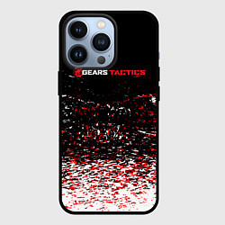 Чехол iPhone 13 Pro Gears tactics белые красные брызги