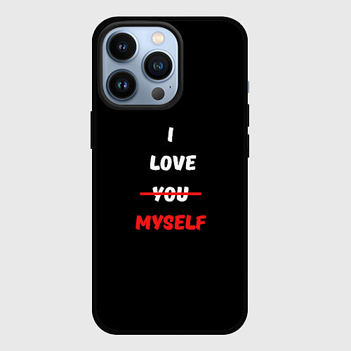 Чехол iPhone 13 Pro I love you myself / 3D-Черный – фото 1