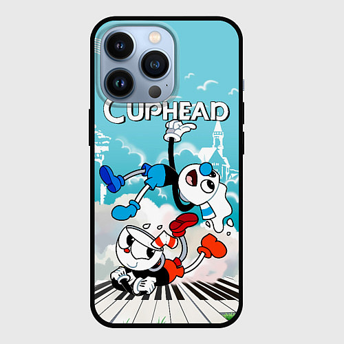 Чехол iPhone 13 Pro Cuphead 2 чашечки / 3D-Черный – фото 1