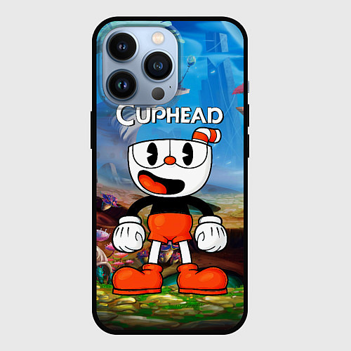 Чехол iPhone 13 Pro Cuphead Красная чашечка / 3D-Черный – фото 1