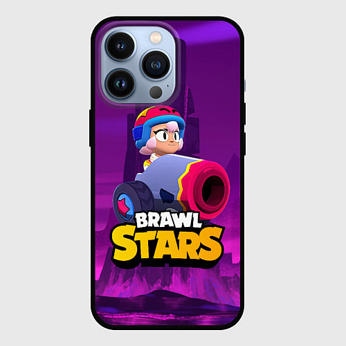 Чехол iPhone 13 Pro BrawlStars Бонни с пушкой Bonny / 3D-Черный – фото 1