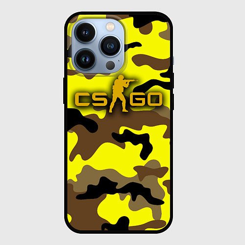 Чехол iPhone 13 Pro Counter-Strike Камуфляж Жёлто-Коричневый / 3D-Черный – фото 1