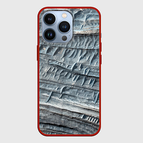 Чехол iPhone 13 Pro Текстура скалы Mountain Stone / 3D-Красный – фото 1