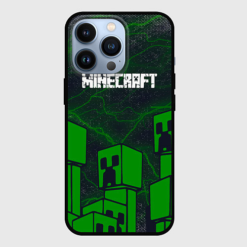 Чехол iPhone 13 Pro Minecraft майнкрафт Зомби / 3D-Черный – фото 1