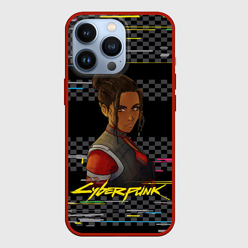 Чехол iPhone 13 Pro Cyberpunk2077 Panam / 3D-Красный – фото 1