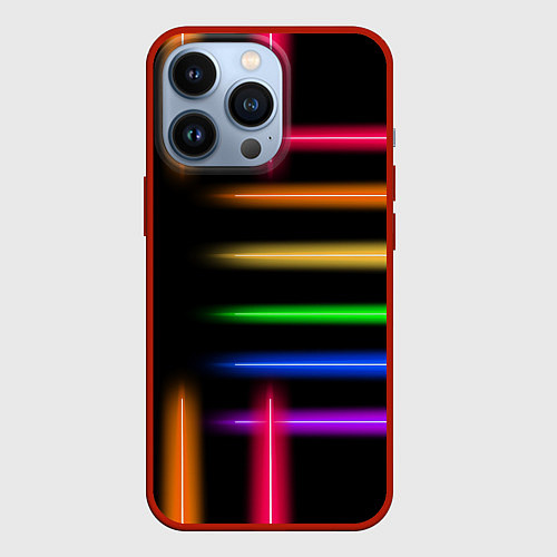 Чехол iPhone 13 Pro Неоновое свечение Minimalism Neon / 3D-Красный – фото 1