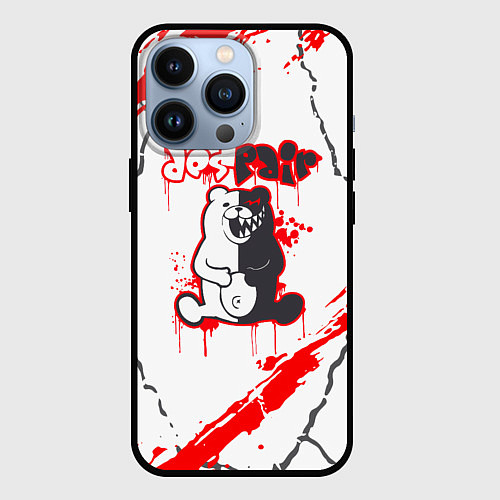 Чехол iPhone 13 Pro Monokuma Трещины / 3D-Черный – фото 1