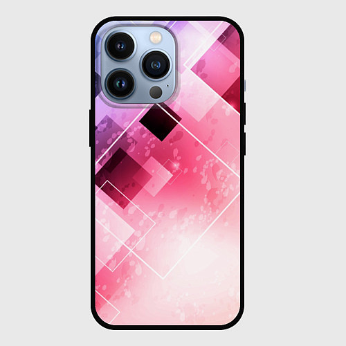 Чехол iPhone 13 Pro Розово-голубая абстрактная геометрия / 3D-Черный – фото 1
