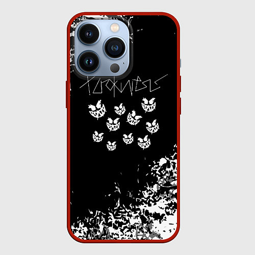 Чехол iPhone 13 Pro Пирокинезис - Pyrokinesis Белые брызги / 3D-Красный – фото 1