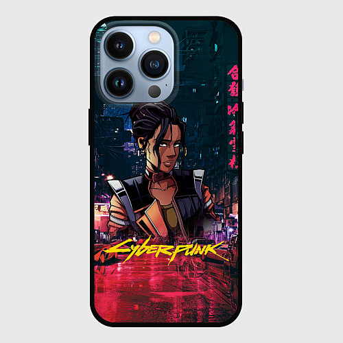 Чехол iPhone 13 Pro Панам Cyberpunk2077 / 3D-Черный – фото 1