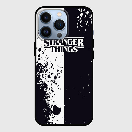 Чехол iPhone 13 Pro STRANGER THINGS ОЧЕНЬ СТРАННЫЕ ДЕЛА ДВА ЦВЕТА / 3D-Черный – фото 1