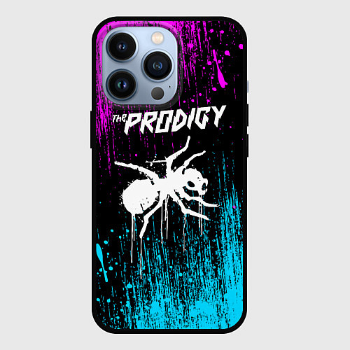 Чехол iPhone 13 Pro The prodigy neon / 3D-Черный – фото 1