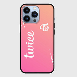 Чехол iPhone 13 Pro Twice - название и лого группы под Градиент