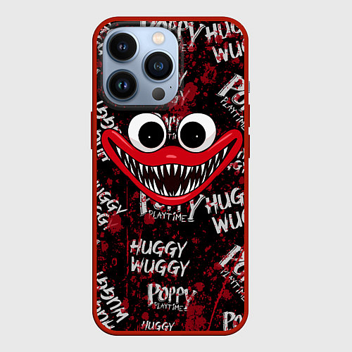 Чехол iPhone 13 Pro КРОВАВЫЙ ХАГГИ ВАГГИ - BLOODY HUGGY WUGGY / 3D-Красный – фото 1