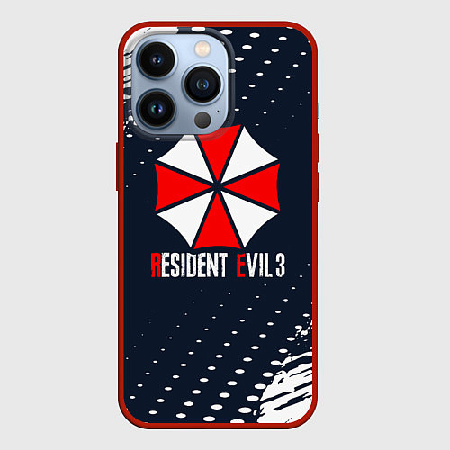 Чехол iPhone 13 Pro Umbrella Corporation Resident Evil Краски / 3D-Красный – фото 1