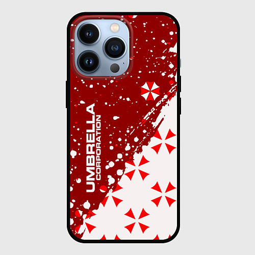 Чехол iPhone 13 Pro Resident Evil Umbrella Corporation паттерн / 3D-Черный – фото 1