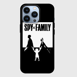 Чехол iPhone 13 Pro Spy x Family: Семья шпиона черно-белая