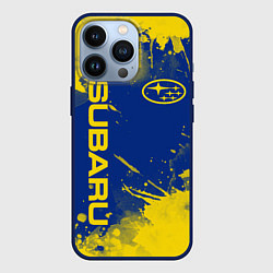 Чехол для iPhone 13 Pro SUBARU - СУБАРУ БРЫЗКИ КЛАССИЧЕСКИЕ, цвет: 3D-тёмно-синий