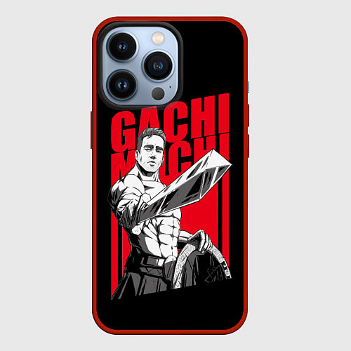 Чехол iPhone 13 Pro GACHIMUCHI WARRIOR ГАЧИМУЧИ ВОИН / 3D-Красный – фото 1