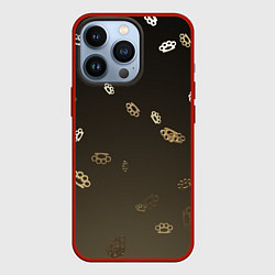 Чехол для iPhone 13 Pro Brass knuckles кастет, цвет: 3D-красный