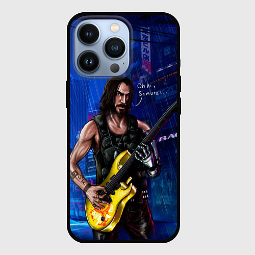 Чехол iPhone 13 Pro Гитарист Johnny cyberpunk2077 / 3D-Черный – фото 1