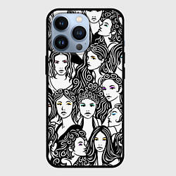 Чехол для iPhone 13 Pro 26 девушек, цвет: 3D-черный