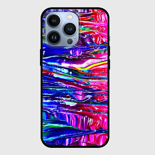 Чехол iPhone 13 Pro Абстракция масляными красками / 3D-Черный – фото 1