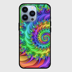 Чехол iPhone 13 Pro Красочная фрактальная спираль Узор Colorful fracta